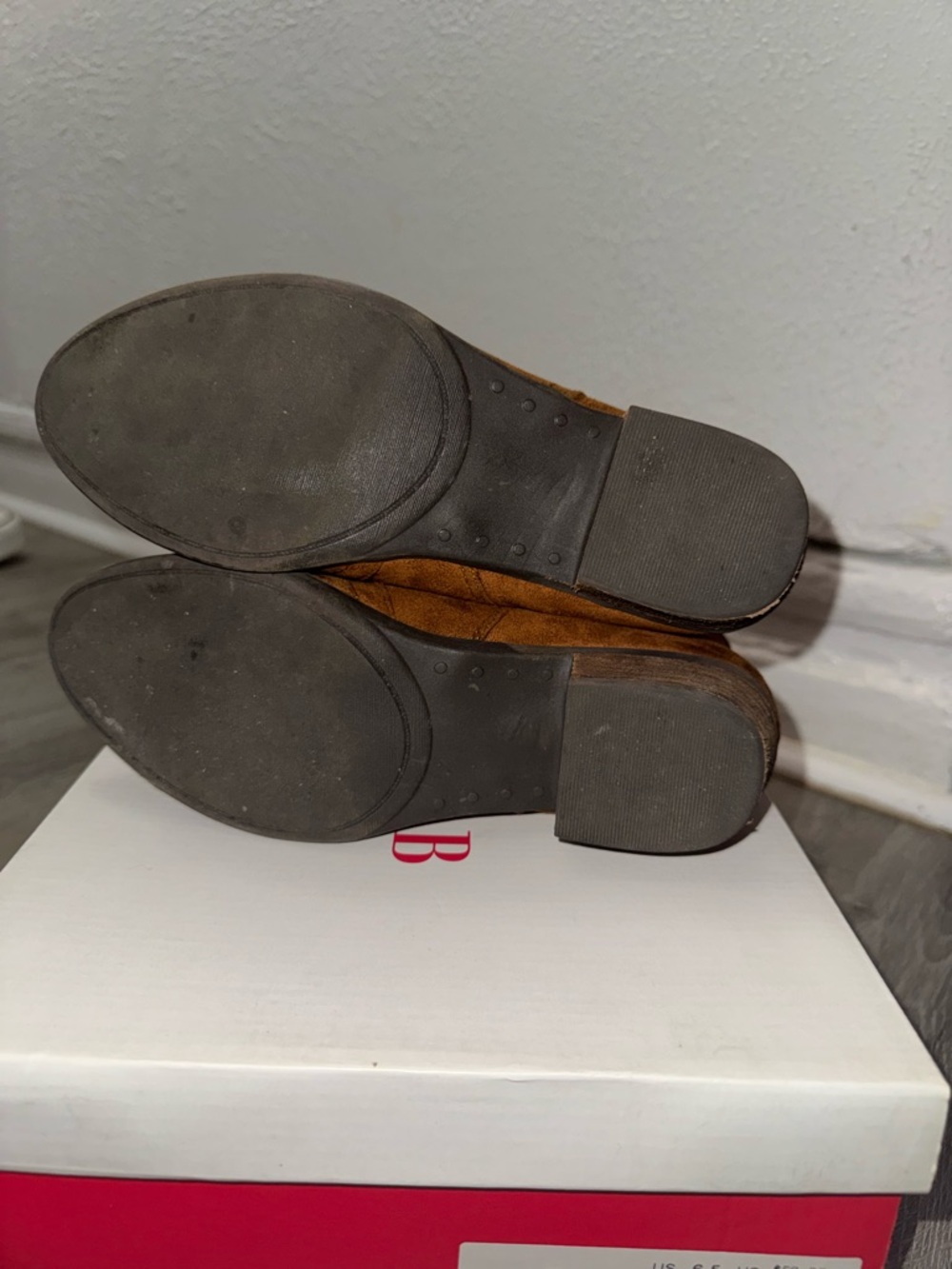 JustFab Brown Suede Ankle Booties - Picture 6 of 7